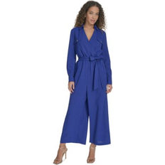 Calvin Klein Women Jumpsuits & Overalls Calvin Klein Women's Long-Sleeve Tie-Waist Jumpsuit - Ultramarine