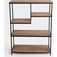 OHS Display Wood/Black Wall Shelf 100cm