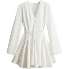 H&M Flared-Skirt Dress - White