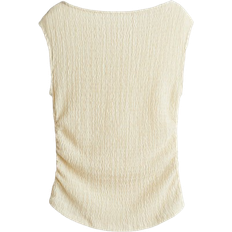H&M Textured Jersey Top - Cream