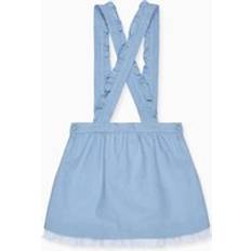 9-12M Skirts La Coqueta Agata Girl Pinafore Skirt - Light Blue