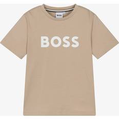 BOSS Boys Beige Cotton T-Shirt - Beige