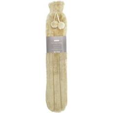 Long Faux Fur Hot Water Bottle Brown One Size