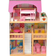 Dockskåp i trä vidaXL 3 Storey Wooden Dollhouse