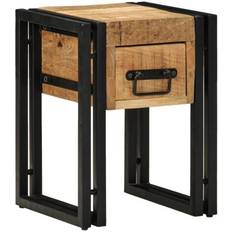 vidaXL Endebord Naturligt Mangotræ Massivt Medium Slidstærkt Småbord 40x40cm