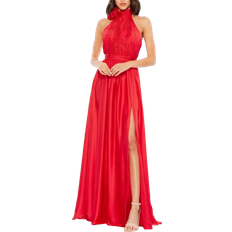 Mac Duggal Women's Chiffon Halter Gown Cherry Cherry