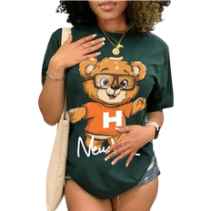 Shein Womens Summer Cartoon Bear Printed Round Neck Short Sleeve Casual TShirt