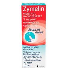 Zymelin næsespray Zymelin Menthol Ukonserveret Næsespray 1 mg/ml 10 ml Næsespray
