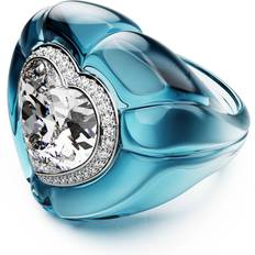 Swarovski Blå Ringe Swarovski Dulcis Cocktailring Herzschliff Pavé - Blau
