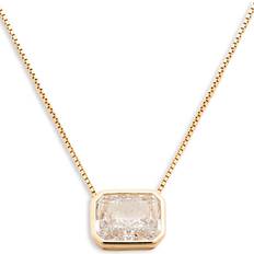 Emerald Cut Bezel Necklace