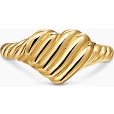 David Yurman 18K Yellow Gold Sculpted Cable Heart Pinky Ring - Yellow Gold