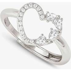 Nomination Ringe Nomination Shine Me Up Multi Cut Cubic Zirconia Open Heart Ring - Silver