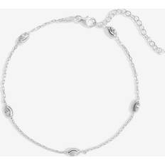 Simply Silver Sterling 925 Polished Textured Nugget Chain Bracelet