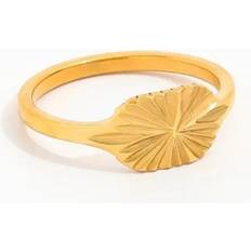 Sun Signet Retangle Ring 18K Guldbelagt - Guld