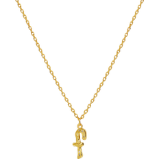 Maanesten Halsband Maanesten Alphabet Necklace F - Förgyllt-Silver Sterling 925