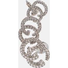 Gucci Earrings Gucci GG Marmont Crystal-Embellished Ear Climber - Silver