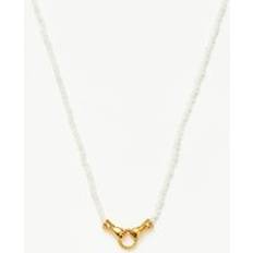 Missoma Jewellery Missoma Mini Beaded Gemstone Necklace - Gold Pearl