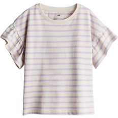 H&M Cotton Top - Light Beige/Striped (1275899003)