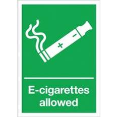 Signs & Labels E-Cigarettes Allowed Sign Rigid Plastic 297x210mm