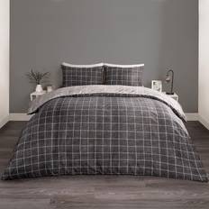 OHS Check Duvet Cover Black (230x220cm)