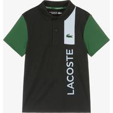 Blue Polo Shirts Children's Clothing Lacoste Boys Black Technical Piqué Polo Shirt - Black