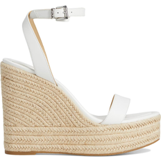 Michael Kors Leighton Leather Wedge Sandal - Optic White