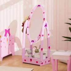 Pink Floor Mirrors Metro Lane Demetrias Manufactured Wood Oval 104cm H x 40cm W x 30cm D - Pink Floor Mirror