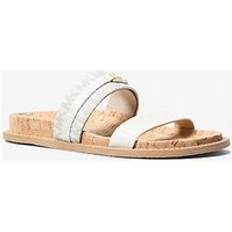 Natur Tofflor & Sandaler Michael Kors Mandy Signature Logo Flat Sandal - Natural