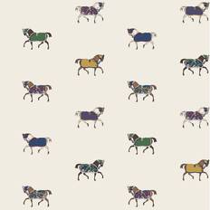 Joules Regal Horse Print Cream Multi Animal 10m x 52cm Matte Wallpaper Roll