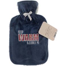 Plush Heat Bottles Country Club Plush Sherpa Reverse Keep Warm Navy Hot Water Bottle 2000ml