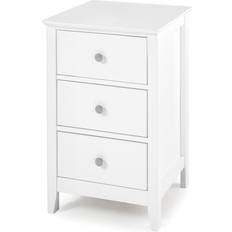 Lark Manor Citronelle 3 Drawer White Storage Unit 60cm H X 45cm W X 40cm D Bedside Table