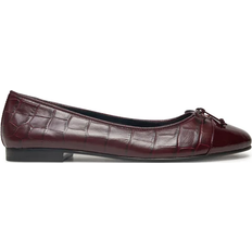 Tory Burch Crocodile Embossed Leather Ballet - Deep Burgundy