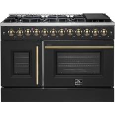 Ranges Forno Galiano 48-Inch French Door Dual Fuel Range FFSGS6356-48BLK Black, Stainless Steel, White