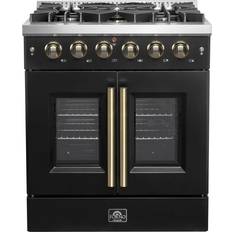 Gas Ranges Forno Galiano 30-Inch French Door Gas Range with 5 Burners and 4.32 Cu.Ft Convection Oven FFSGS6444-30BLK Black, Stainless Steel, White