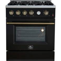 Ranges Forno Marco 30-Inch Gas Range with 4 Burners and 4.32 Cu.Ft Convection Oven FFSGS6277-30BLK Black, Stainless Steel, White