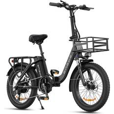 Unisex E-City Bikes Engwe L20 90 Mile Front Suspension Step-Thru E-bike - Onyx Black Unisex