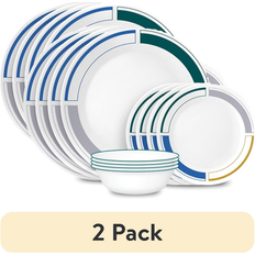Corelle Color Block 12-pc Dinnerware Serves 4 Dinner Set 12pcs