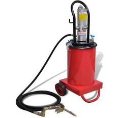 vidaXL Profi Fettpresse 12 L Pneumatisch Fahrbar Druckluft Abschmierpresse