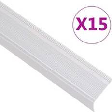 Stairs & Railings vidaXL Stair Nosings L-shape 15 pcs Aluminium 100 cm Silver