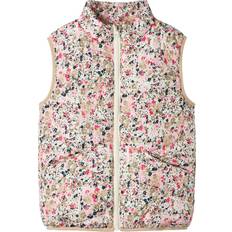 Pink Polstrede veste Børnetøj Name It Dynejakke Vest - Beige/Lyserød/Sort/Uldhvid