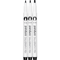Kalligrafipenne Panduro Hobby kalligrafipenne 3-pak – 1, 2, 3 mm skrivebredde, sort pigmentblæk