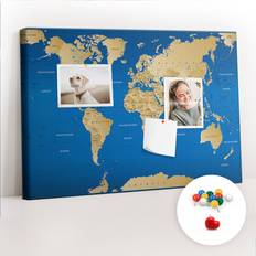 Gold Bulletin Boards East Urban Home Angellica Cork Cork Board Gold 40cm H x 60cm W x 2.5cm D