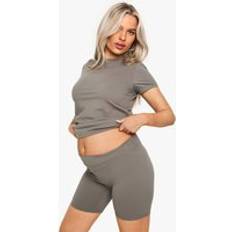 boohoo Womens Maternity Supersoft Sculpt Bump Support Short Grey 14