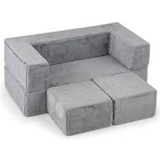 Sofas on sale Costway Modular Kids Sofa Childrens Fold Out Couch High Chair with Armrests Grey
