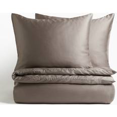 H&M Dubbelt Påslakanset I Satin 240x220 50x60 - Brun Påslakan Brun (240x220cm)