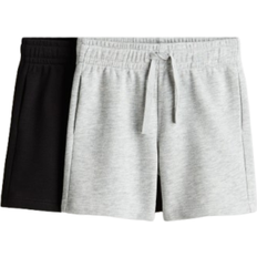 H&M Sweatshirt Shorts 2-pack - Light Grey Marl/Black (1293241001)