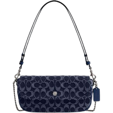 Coach Brook Flap Chain Bag In Signature Denim - Silver/Deep Blue