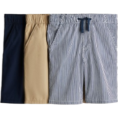 H&M Cotton Shorts 3-pack - Navy Blue/Striped (1122837004)