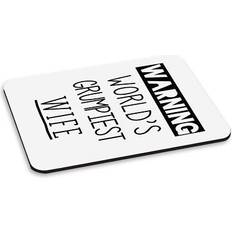 Mouse Pads Gift Base Warning World's Grumpiest Wife PC Computer Mouse Mat Pad