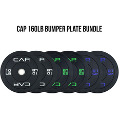 Cap Barbell 160lb Olympic Bumper Plate 2 x 10lb 2 x 25lb and 2 x 45lb Plates